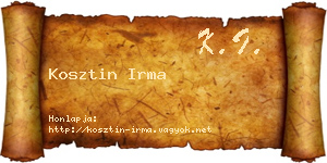 Kosztin Irma névjegykártya